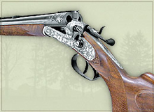Hammer double-barrelled rifle with oakleaf engraving